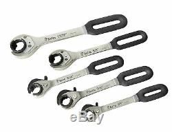 Astro Pneumatic 7120 5pc SAE Ratchet & Release Flare Nut Wrench Set