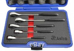 Astro Pneumatic 7120 5pc SAE Ratchet & Release Flare Nut Wrench Set