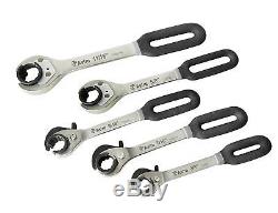 Astro Tools 7120 Ratchet & Release Flare Nut Wrench Set, 5 Piece (SAE)