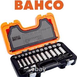 BAHCO 53 Piece Ratchet Socket Set 3/8 Deep Metric & 1/4 Screwdriver Bits S330L