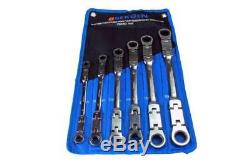 BERGEN 6pc Twin-Flexible Double Ring Ratchet Spanner Wrench Set 8-19mm B1906