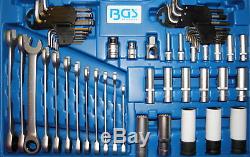 BGS Germany 176-pcs Ratchet Wrench Metric SAE AF Socket Set 1/2dr 3/8dr 1/4dr