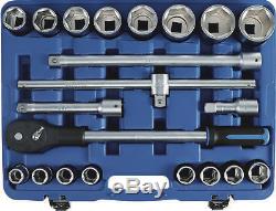 BGS Germany 21-pc Reversible Ratchet Wrench Metric 19-50mm Socket Set 3/4Drive