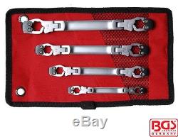BGS Tools 4 Piece Brake Pipe Spanner Wrench Set With Ratcheting Function 1785