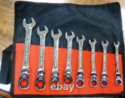 BLACKHAWK by PROTO 8-Piece SAE Ratcheting Chrome Combination Wrench Set Flex NEW