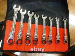 BLACKHAWK by PROTO 8-Piece SAE Ratcheting Chrome Combination Wrench Set Flex NEW