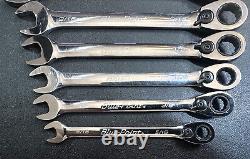 BLUE POINT BOER708 8 Pc 12-Point SAE 15° Offset Ratcheting Wrench Set 5/16-3/4