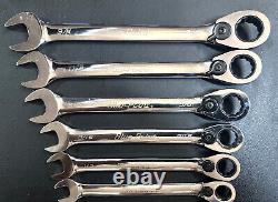 BLUE POINT BOER708 8 Pc 12-Point SAE 15° Offset Ratcheting Wrench Set 5/16-3/4