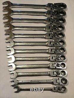 BLUE POINT by SNAP ON 12Pc Metric Ratchet Flex Head Combo Wrench SetBOERMF712A