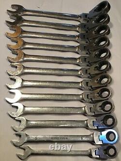 BLUE POINT by SNAP ON 12Pc Metric Ratchet Flex Head Combo Wrench SetBOERMF712A