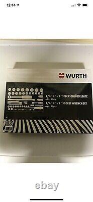 BNIB Wurth Zebra Socket wrench 1/4+1/2 inch assortment in case 59PC Tool Set