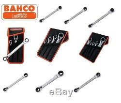 Bahco S4RM Twin Ended Reversible Ring Bi-Hex Ratchet Spanners, All Sizes & Sets