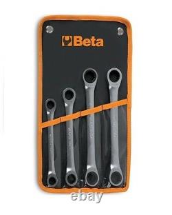 Beta 195AS/B4 4 Piece Flat Double Ratchet Ring Spanner Set 5/16-3/4 AF