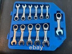 BluePower by Cornwell 12pc Metric Stubby Ratcheting Wrench Set 8-19mm