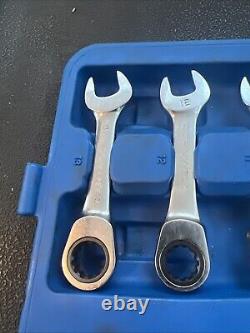 BluePower by Cornwell 12pc Metric Stubby Ratcheting Wrench Set 8-19mm