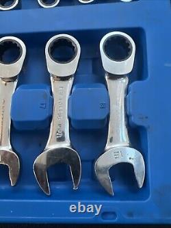 BluePower by Cornwell 12pc Metric Stubby Ratcheting Wrench Set 8-19mm