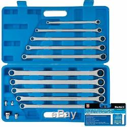 BlueSpot 10pc Extra Long Ratchet Spanner Set Double Ended Ring Aviation Spanners