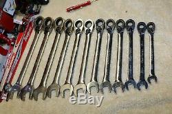Blue Point 12 Piece BOERM712 Metric Wrench Ratcheting Set (8-19m) and SNAP ON