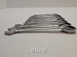 Blue-Point 7 pc 12-Pt SAE 15° Offset Ratcheting Box/Open-End Wrench Set NICE