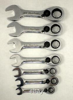 Blue-Point 7pc Stubby 15° Ratcheting Wrench Set 5/16 thru 3/4 BOERS708