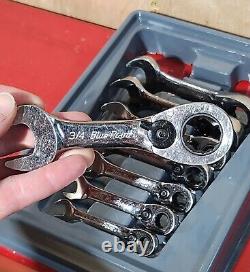 Blue-Point 8 Piece Short Reversible Ratcheting Wrench Set BOER708 READ PLS