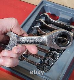 Blue-Point 8 Piece Short Reversible Ratcheting Wrench Set BOER708 READ PLS