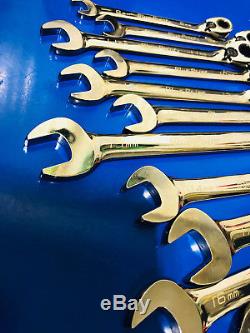 Blue Point BOERM712 12 PC/PT, Metric, Ratcheting Box/Open Wrench Set 8mm-19mm