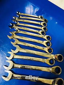 Blue Point BOERM712 12 PC/PT, Metric, Ratcheting Box/Open Wrench Set 8mm-19mm