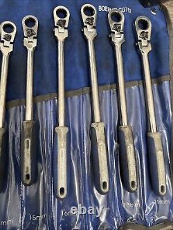 Blue Point BOERMFLCG712 Ratchet Wrench Set Metric Locking Flex Handled 8mm-19mm