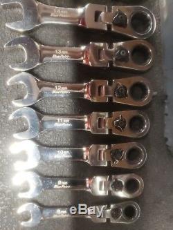 Blue Point Metric Box Flex-head Ratcheting Combination Wrench 12pc Set very nice