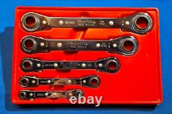 Blue Point RBZ605 5 pc 12-Pt SAE Latch-On 0° Offset Ratcheting Box Wrench Set