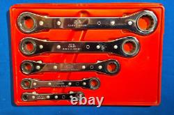 Blue Point RBZ605 5 pc 12-Pt SAE Latch-On 0° Offset Ratcheting Box Wrench Set