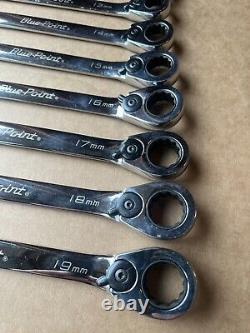 Blue-Point Tools BOERM712 12pc Metric Ratcheting Wrench Set 8-19mm 12 Point 15°