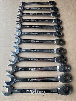 Blue-Point Tools BOERM712 12pc Metric Ratcheting Wrench Set 8-19mm 12 Point 15°