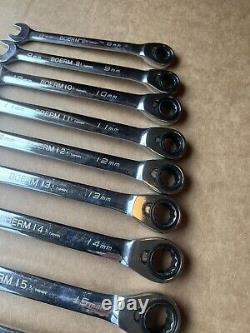 Blue-Point Tools BOERM712 12pc Metric Ratcheting Wrench Set 8-19mm 12 Point 15°