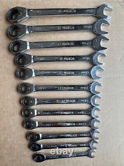 Blue-Point Tools BOERM712 12pc Metric Ratcheting Wrench Set 8-19mm 12 Point 15°