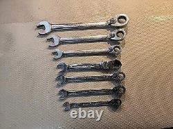 Blue-Point ratcheting combination wrench 7 of 8 pc set BOER708 SAE by Snap on