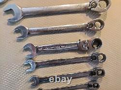Blue-Point ratcheting combination wrench 7 of 8 pc set BOER708 SAE by Snap on
