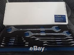 Blue point NEW by Snap On 11pc 6mm-32mm open ratchet spanner metric SET in foam
