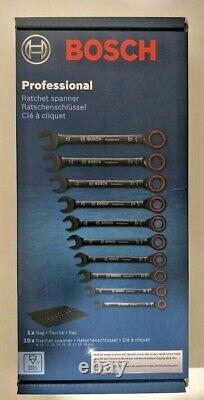 Bosch Professional PRO 10-Part Spanner Set with Ratchet Function size 8mm-19mm