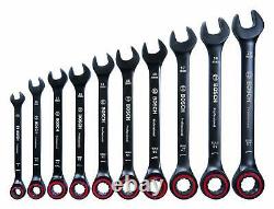 Bosch Professional PRO 10-Part Spanner Set with Ratchet Function size 8mm-19mm