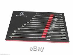 Britool Hallmark 12pce Long Double Ended Ring Ratchet Spanner Wrench Set 8-19mm