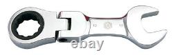 Britool Hallmark Flexi Ratchet Spanner Wrench Set, Stubby Design 8-19mm