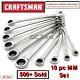 Craftsman 10 Pc Polished Combination Ratcheting Wrench Set All Metric 6mm-18mm