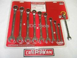CRAFTSMAN 10 pc POLISHED COMBINATION RATCHETING WRENCH SET ALL METRIC 6MM-18MM