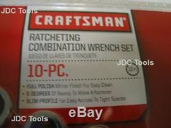 CRAFTSMAN 10 pc POLISHED COMBINATION RATCHETING WRENCH SET ALL METRIC 6MM-18MM