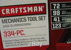 CRAFTSMAN 334 Pc. MECHANICS TOOL SET with Ratcheting Comb. Wrenches, Torx sockets