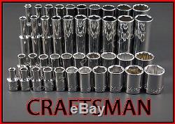 CRAFTSMAN HAND TOOLS 41pc LOT Standard & Deep 1/4 SAE ratchet wrench socket set