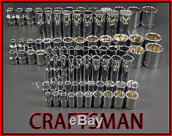 CRAFTSMAN HAND TOOLS 88pc 1/4 3/8 1/2 Dr SAE ratchet wrench socket set FREE SHIP