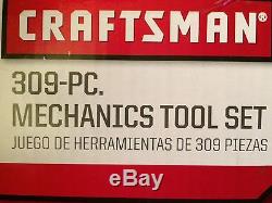 CRAFTSMAN MECHANICS TOOL SET with Ratcheting Combination Wrenches 309pc 41309